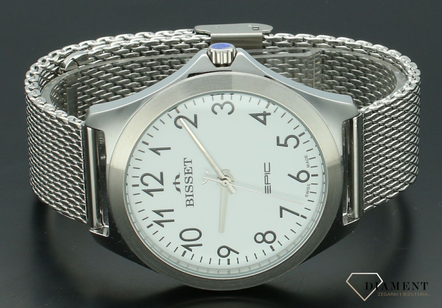 Zegarek męski stalowy Bisset na bransolecie BSDE49 SASX 03BX. Męski zegarek stalowy Bisset. Męski zegarek Bisset na bransolecie. Zegarek męski wyraźne cyfry. Zegarek męski Bisset na prezent (2).jpg